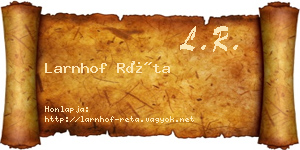 Larnhof Réta névjegykártya